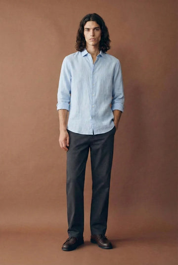 Azure Linen Classic Shirt