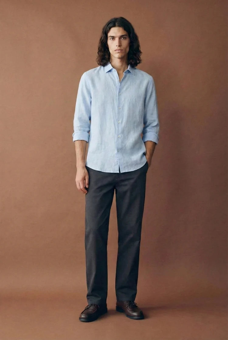 Azure Linen Classic Shirt