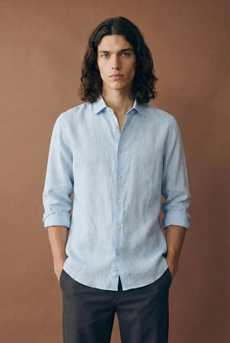 Azure Linen Classic Shirt