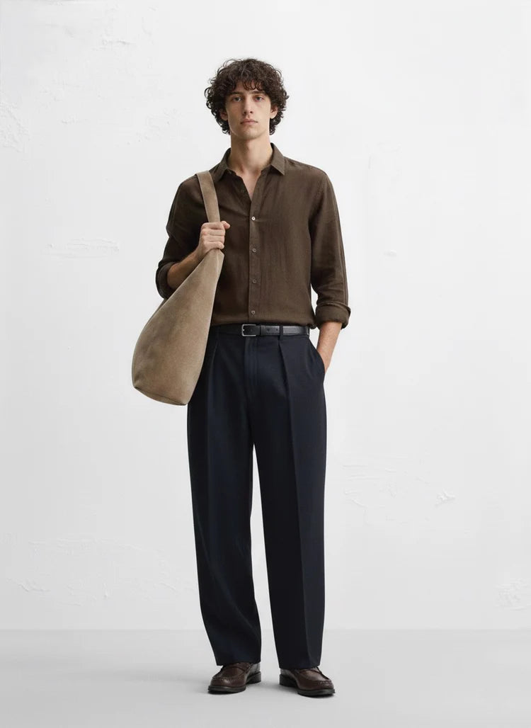 Midnight Tailored Wide-Leg Trousers