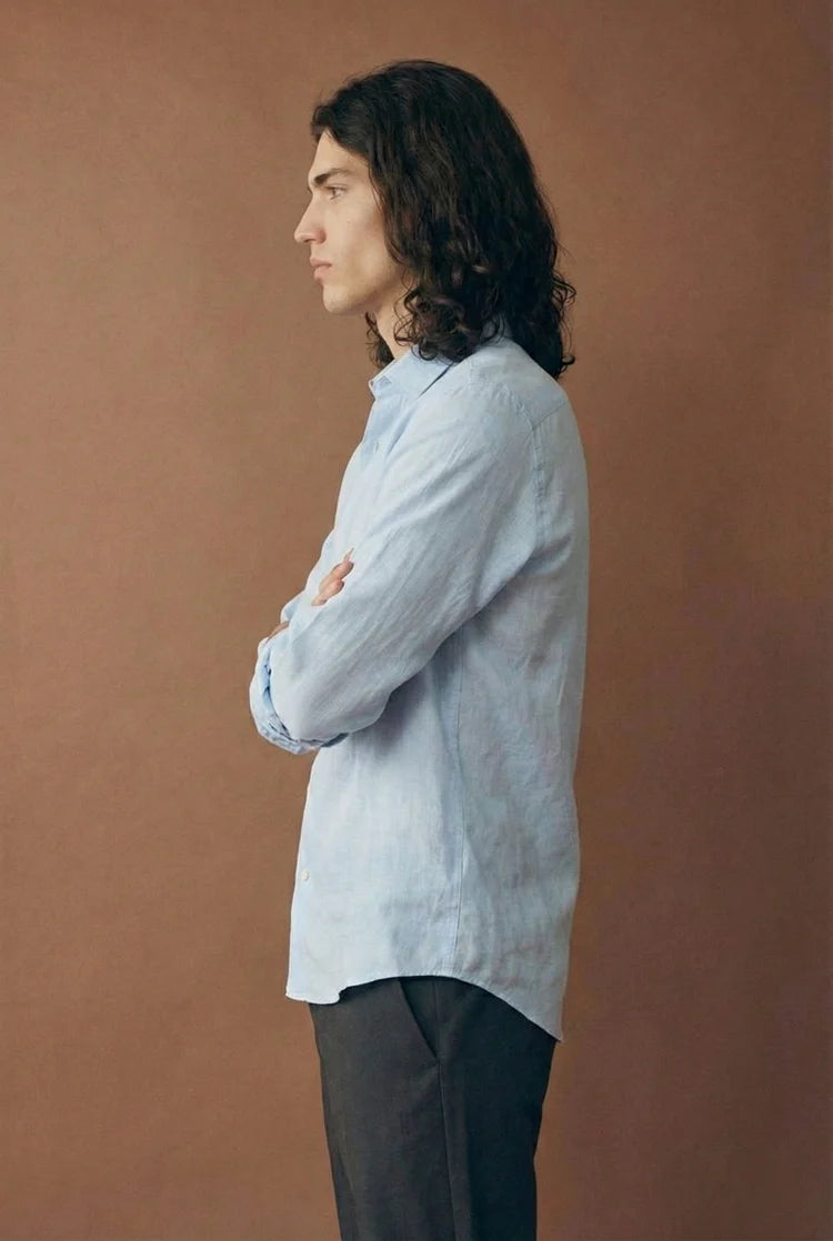 Azure Linen Classic Shirt