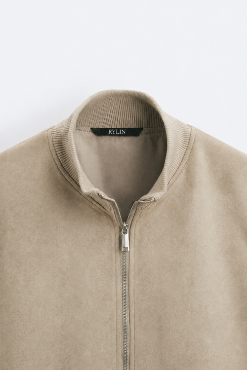SUEDE BOMBER LEATHER JACKET