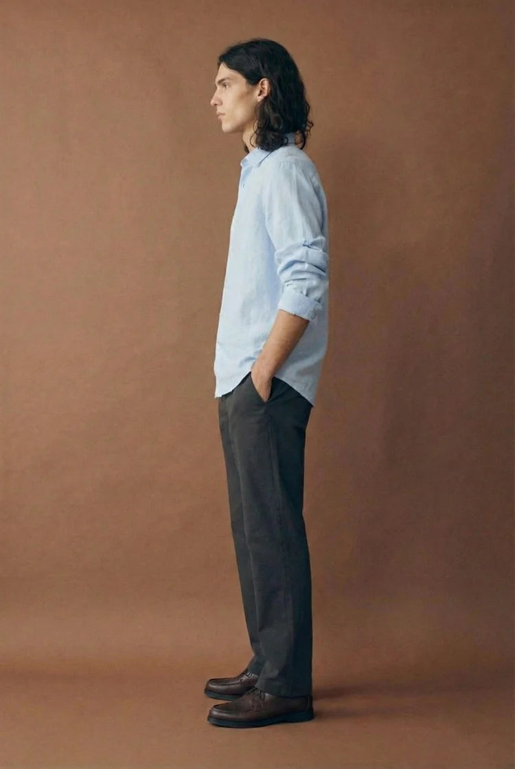 Azure Linen Classic Shirt