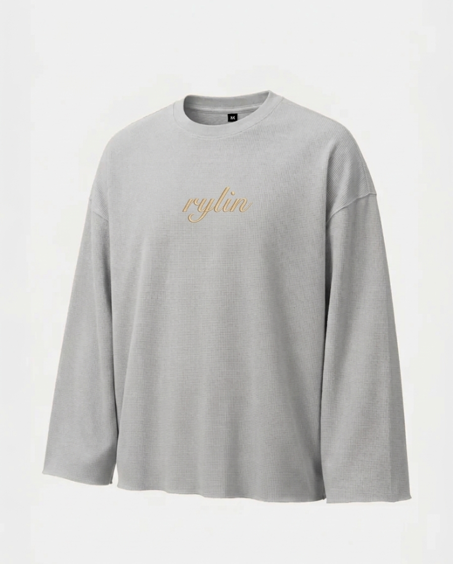 RYLIN WAFFLE GREY TEE