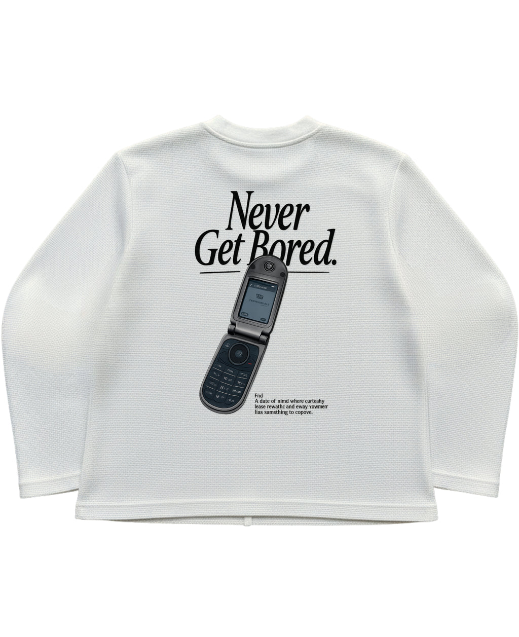 Off-white waffle knit oversized full-sleeve Back Design