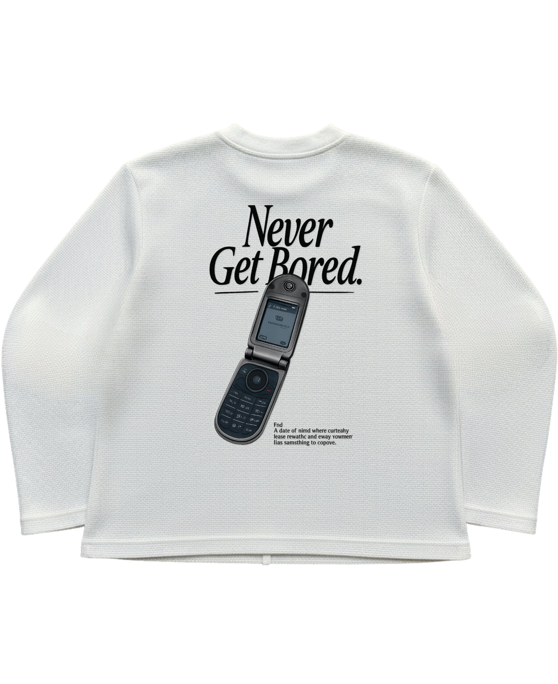 Off-white waffle knit oversized full-sleeve Back Design