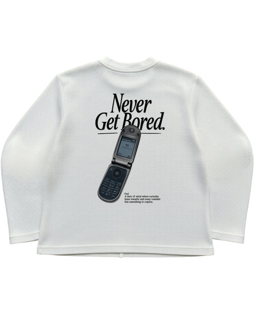 Off-white waffle knit oversized full-sleeve Back Design