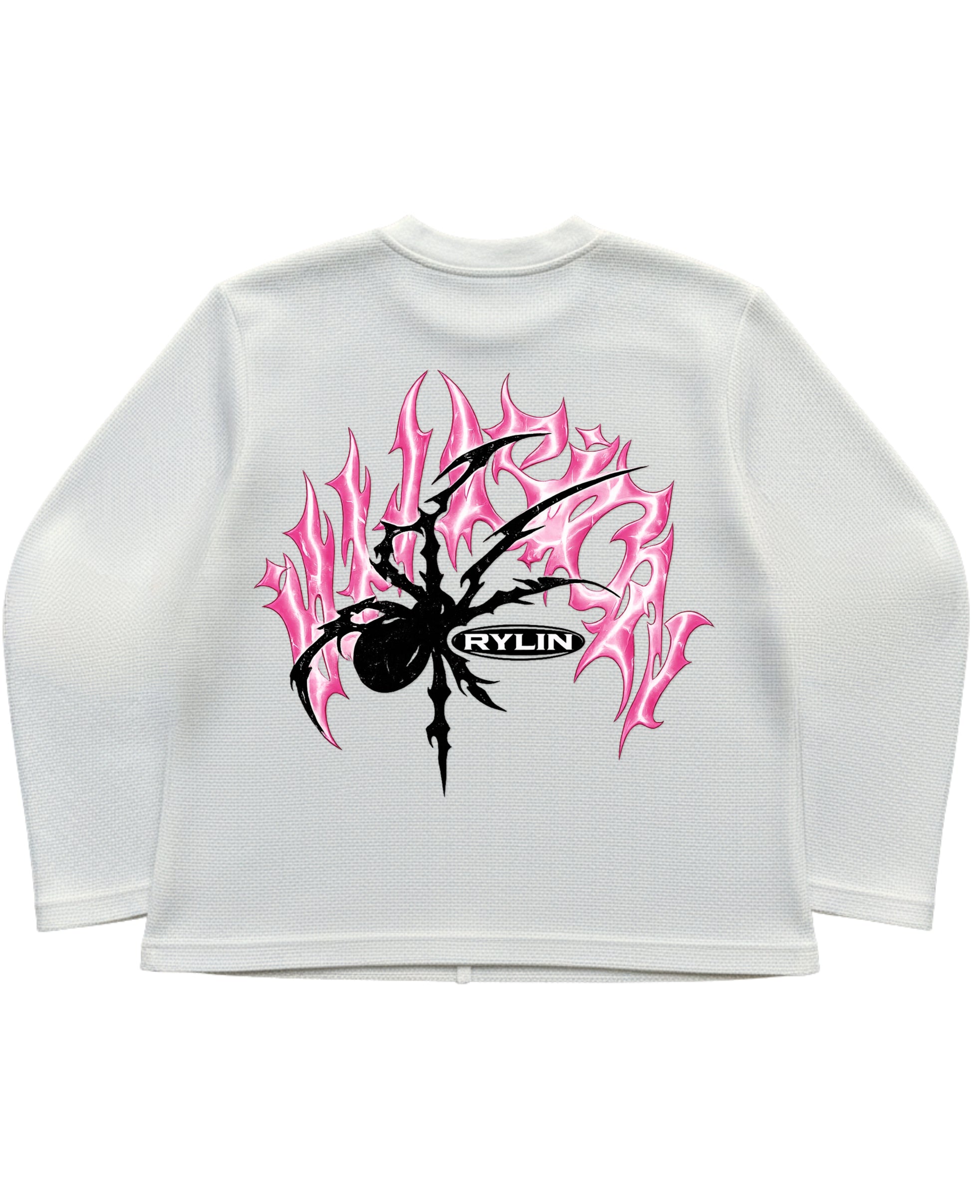 Off-white waffle knit oversized full-sleeve Back Design