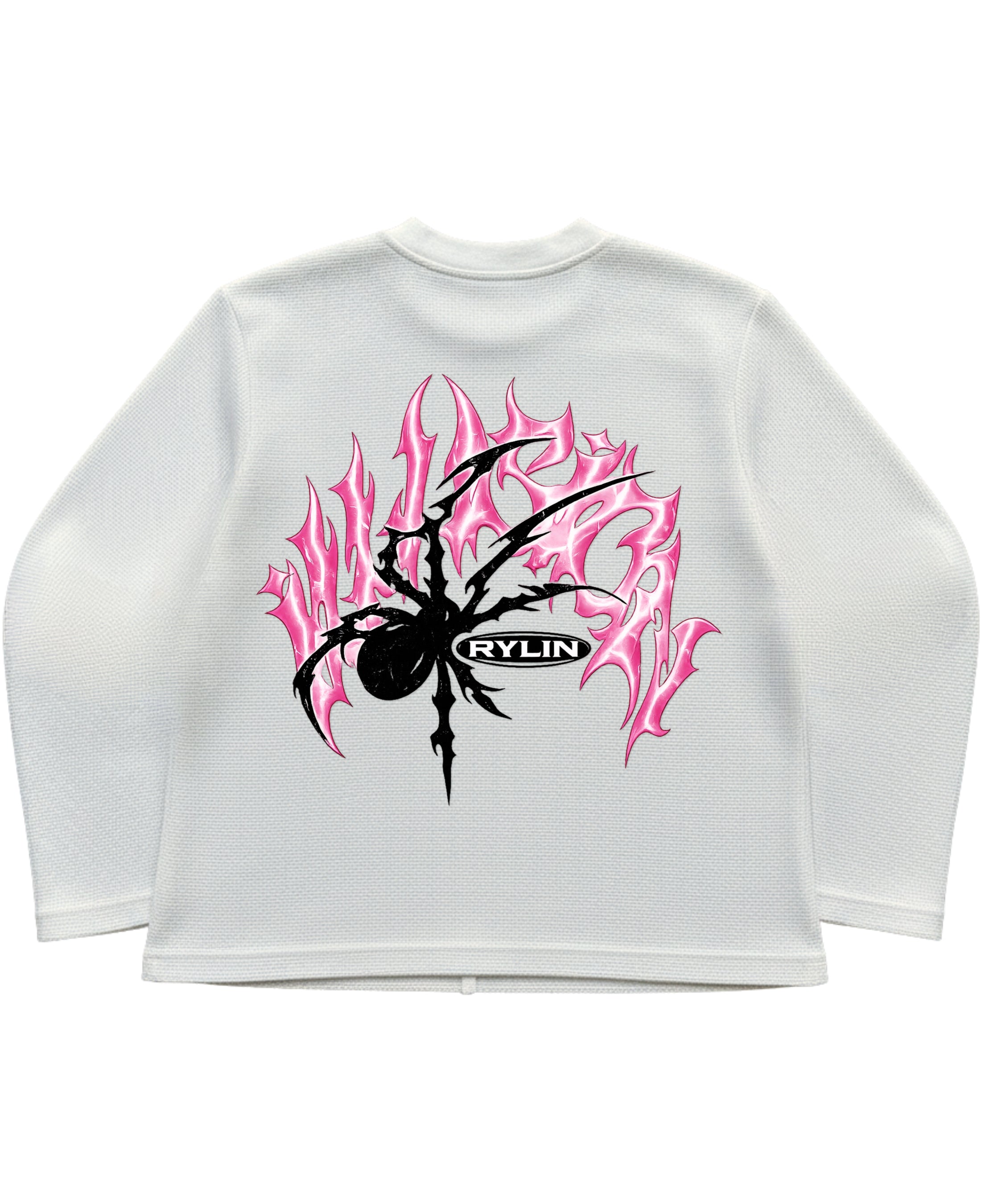 Off-white waffle knit oversized full-sleeve Back Design
