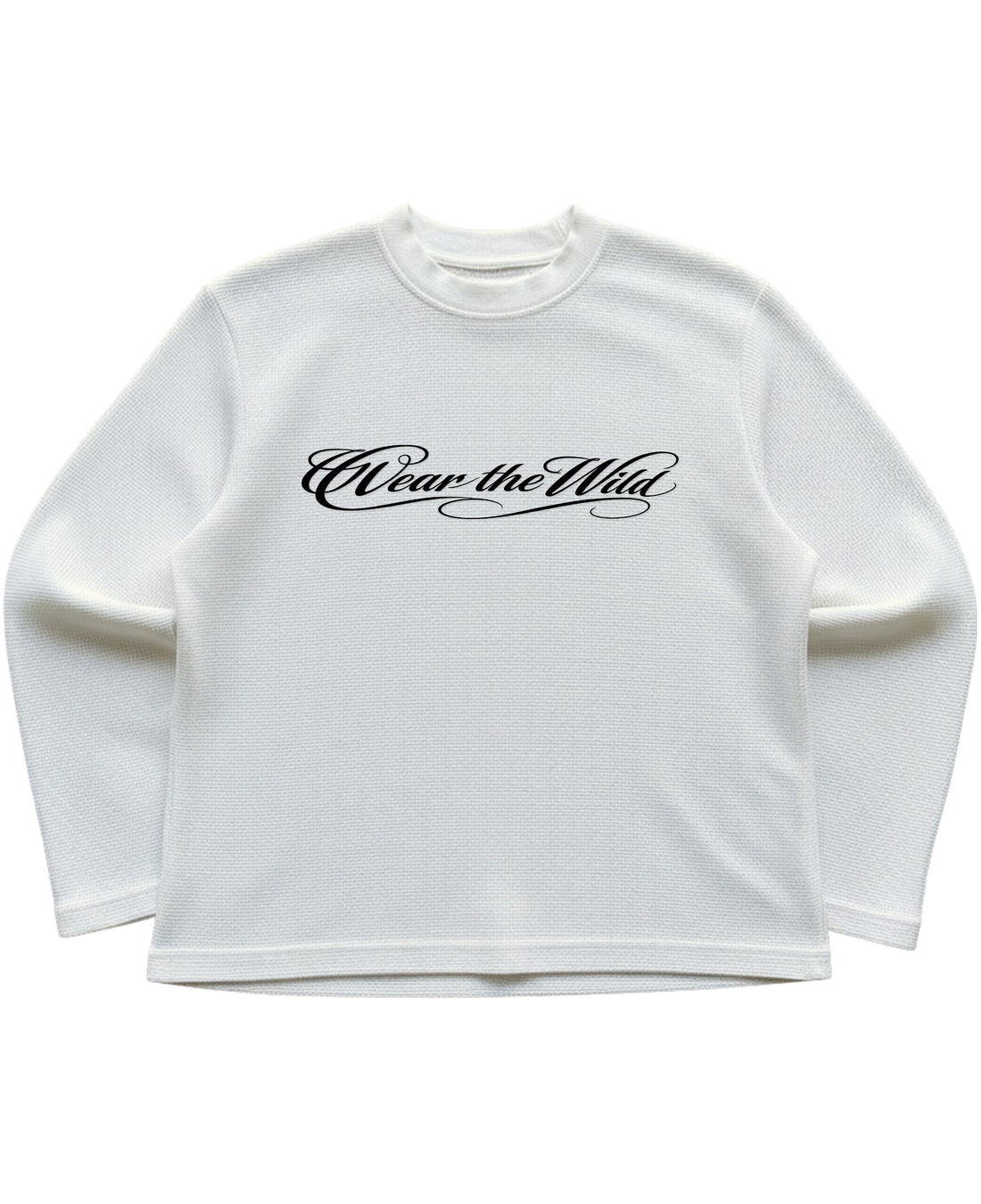 Off-white waffle knit oversized full-sleeve Front Design