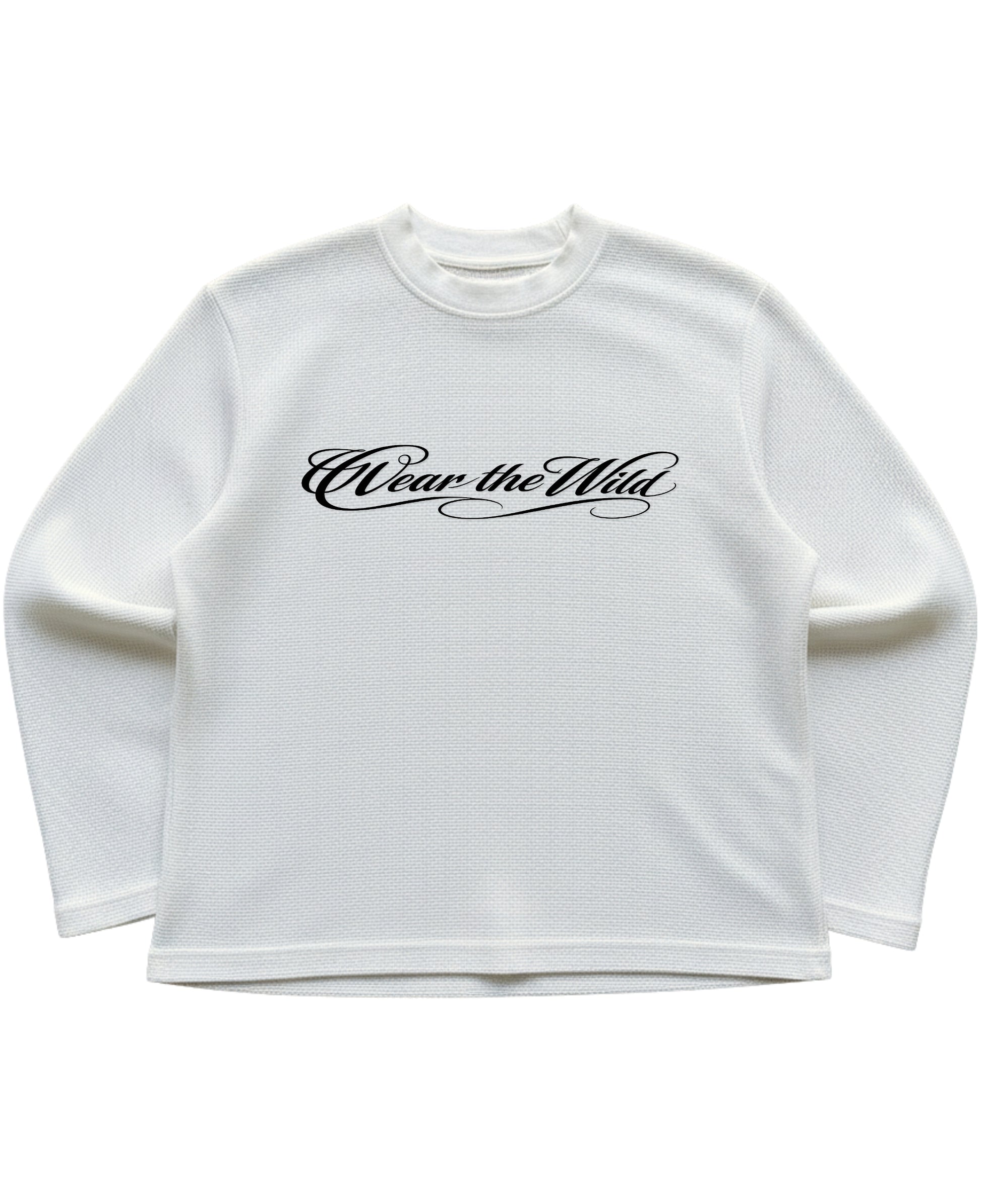Off-white waffle knit oversized full-sleeve Front Design