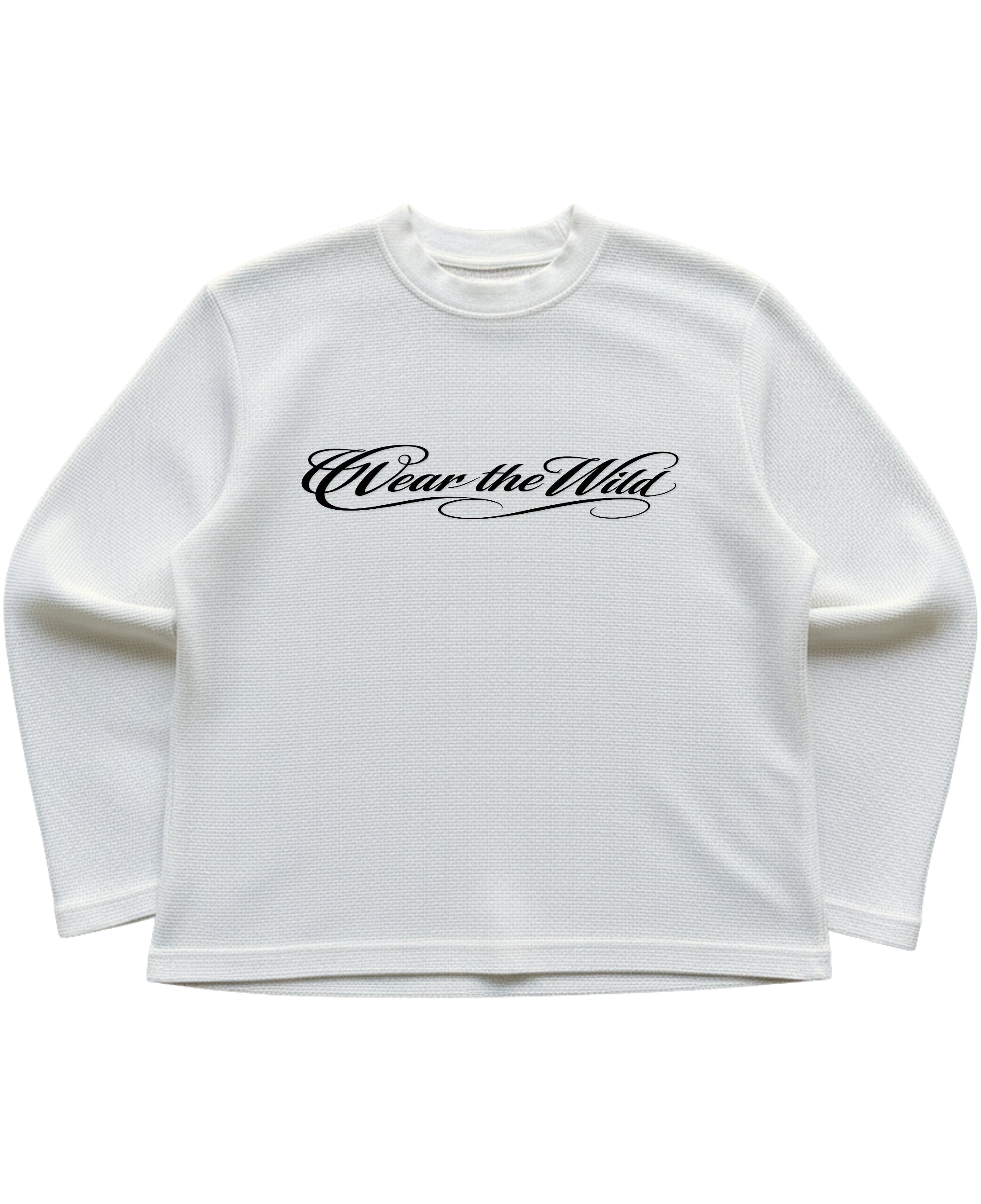 Off-white waffle knit oversized full-sleeve Front Design
