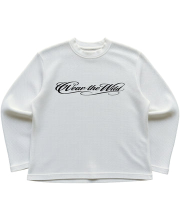 Off-white waffle knit oversized full-sleeve Front Design