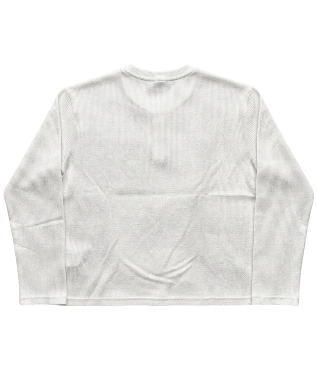 White Henley waffle knit Front Design