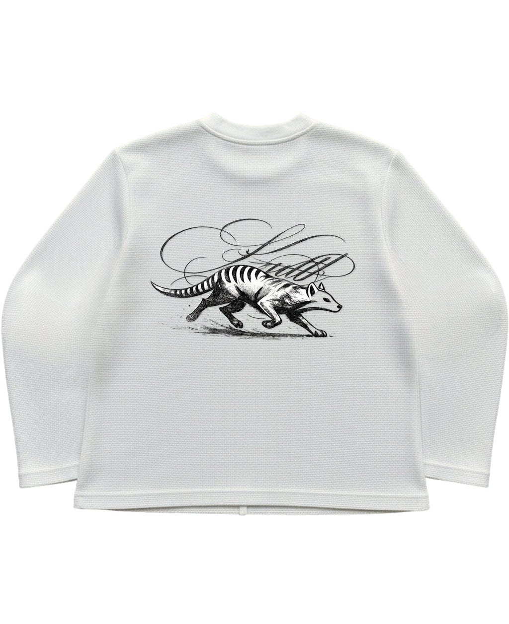 Off-white waffle knit oversized full-sleeve Back Design