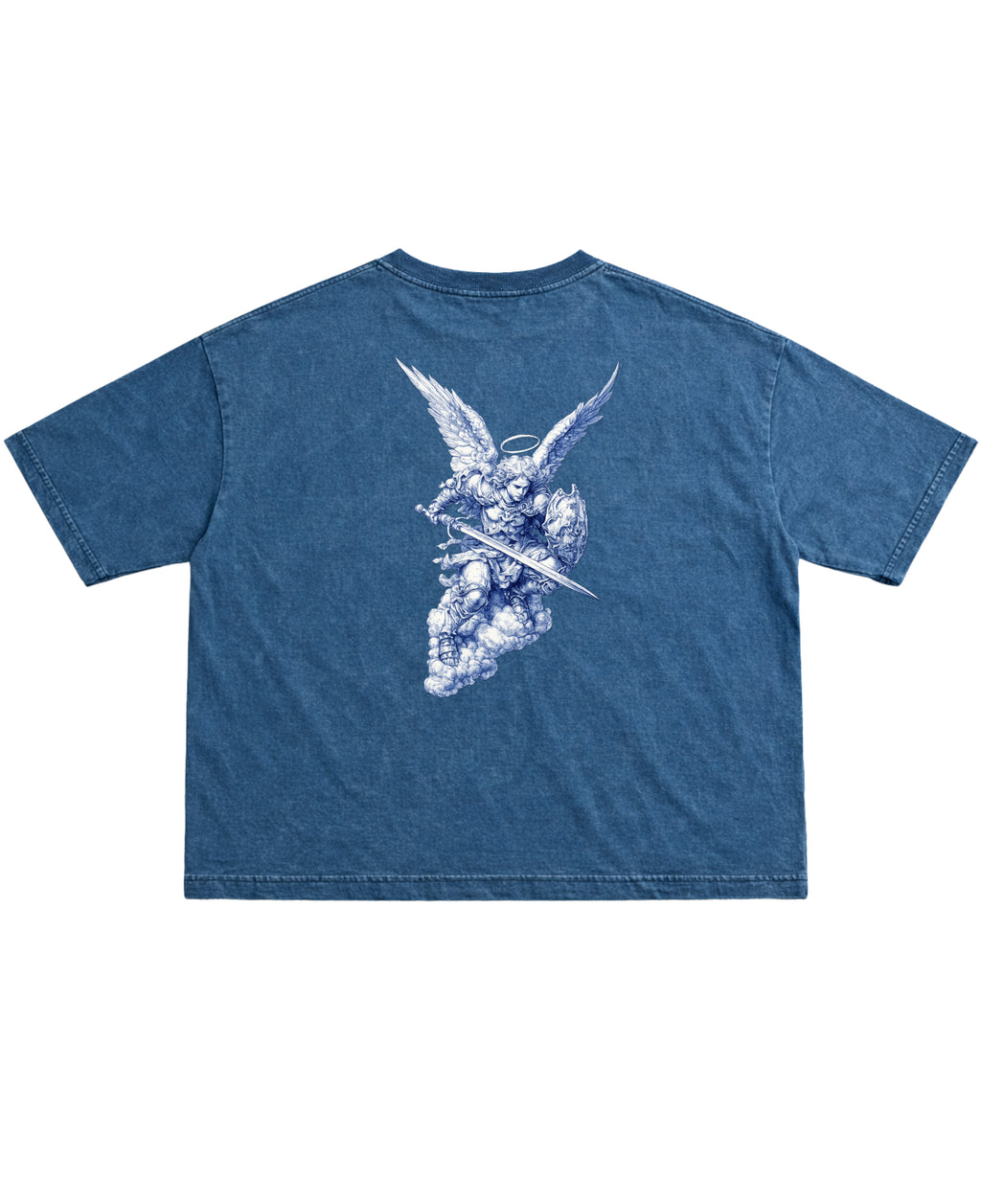 Denim Wash Boxy Fit T-shirt Back Design