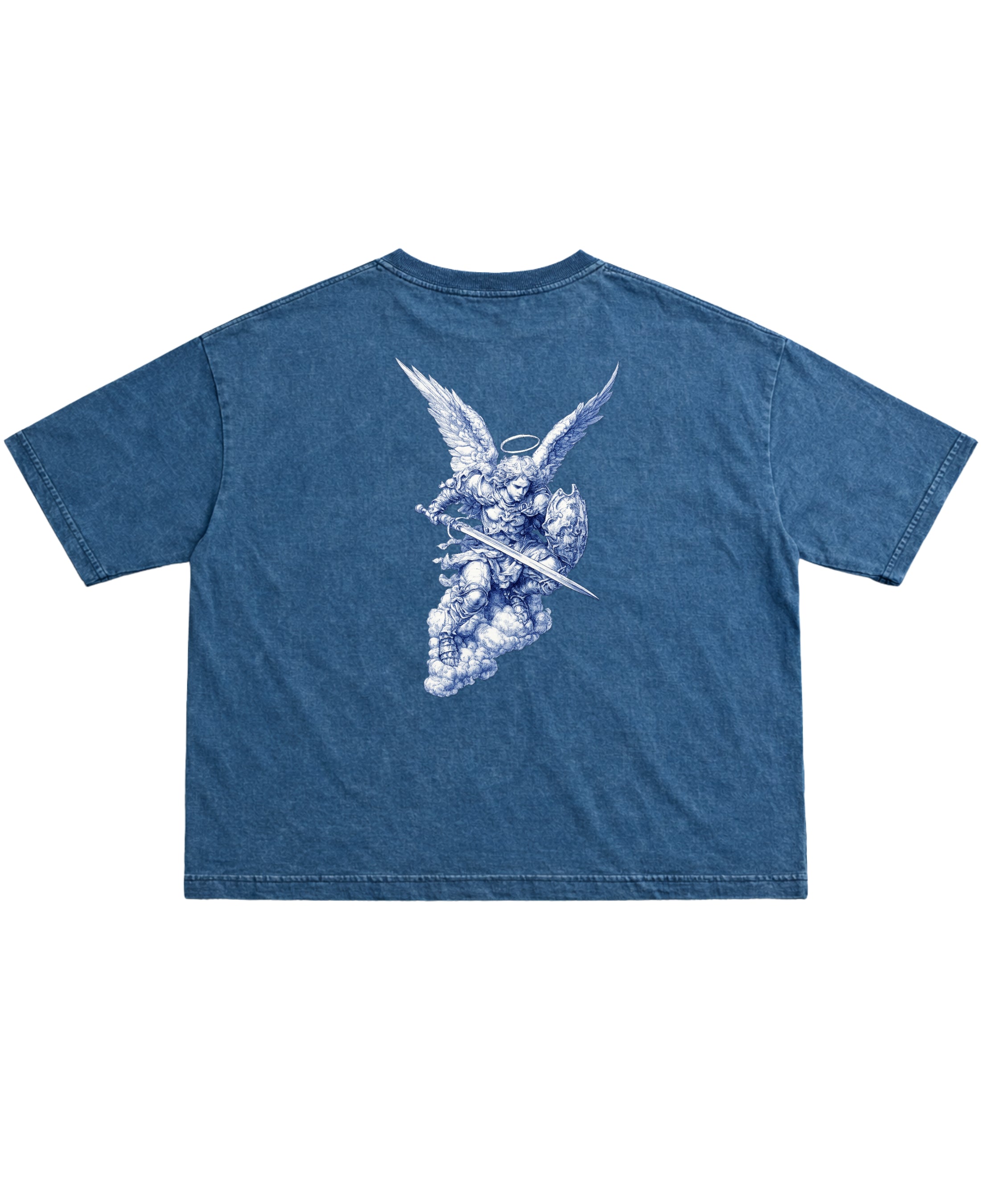 Denim Wash Boxy Fit T-shirt Back Design