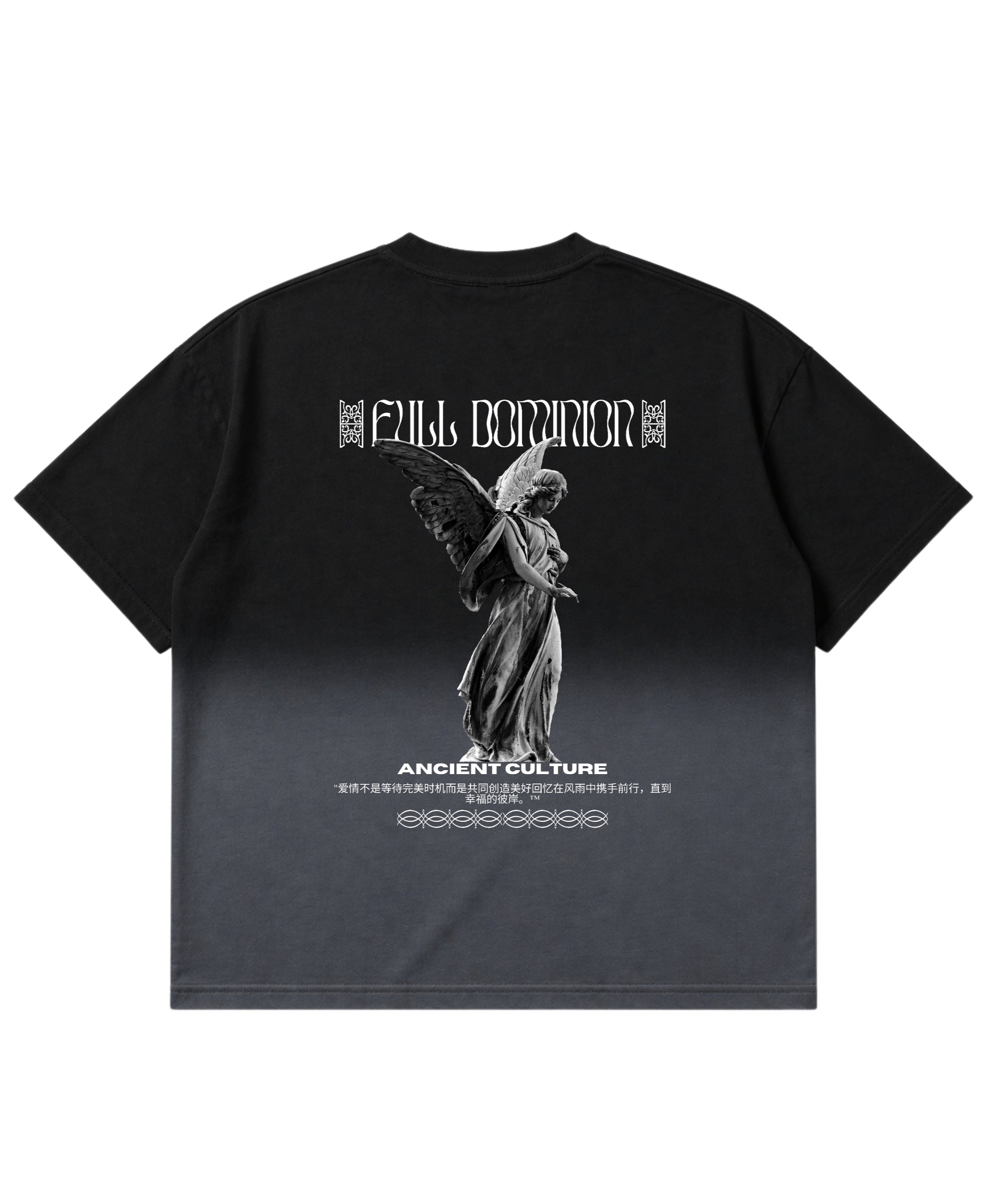 Black Ombré Wash Boxy Fit T-shirt Back Design