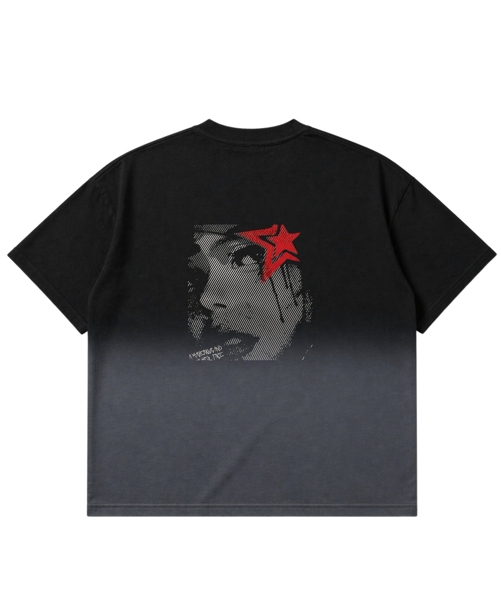 Black Ombré Wash Boxy Fit T-shirt Back Design