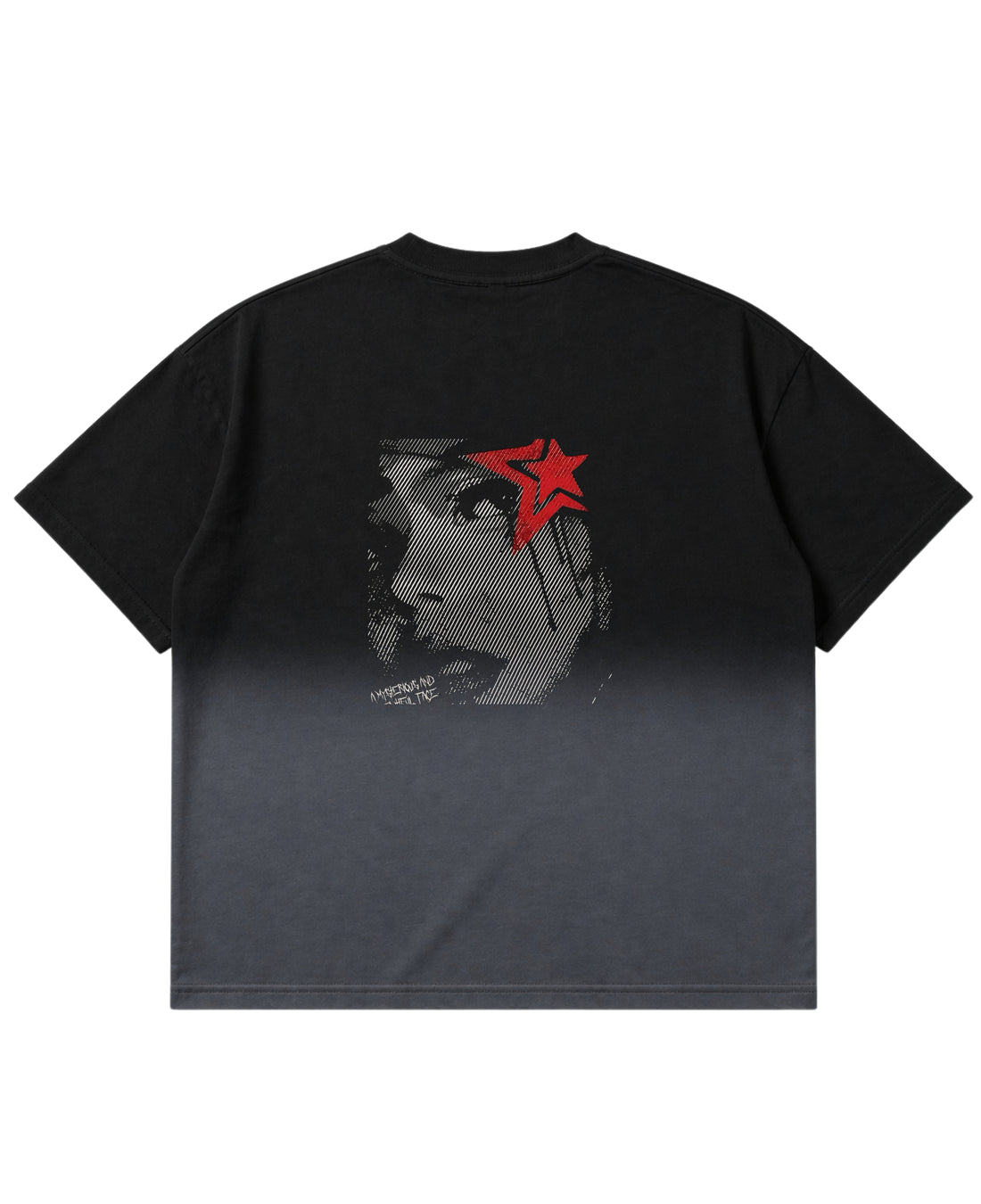 Black Ombré Wash Boxy Fit T-shirt Front Design