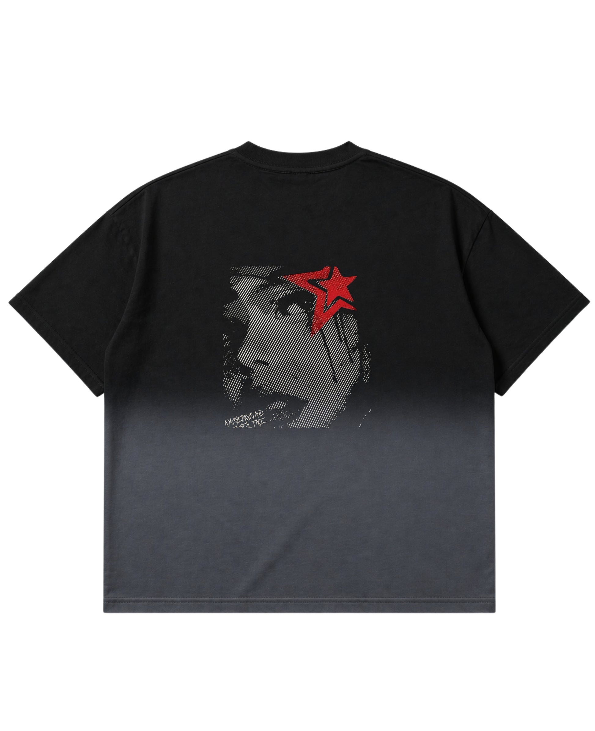 Black Ombré Wash Boxy Fit T-shirt Back Design