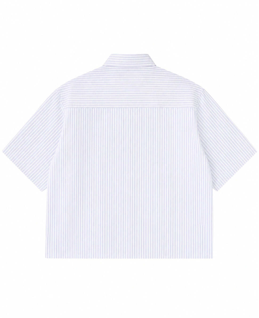 Blue Striped Oxford Boxy Shirt Front Design