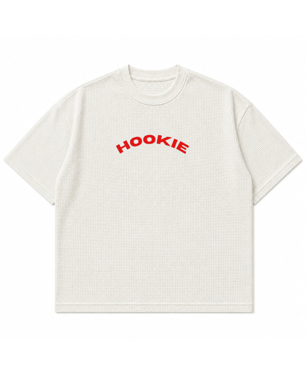 Off-white waffle boxy fit Front Design