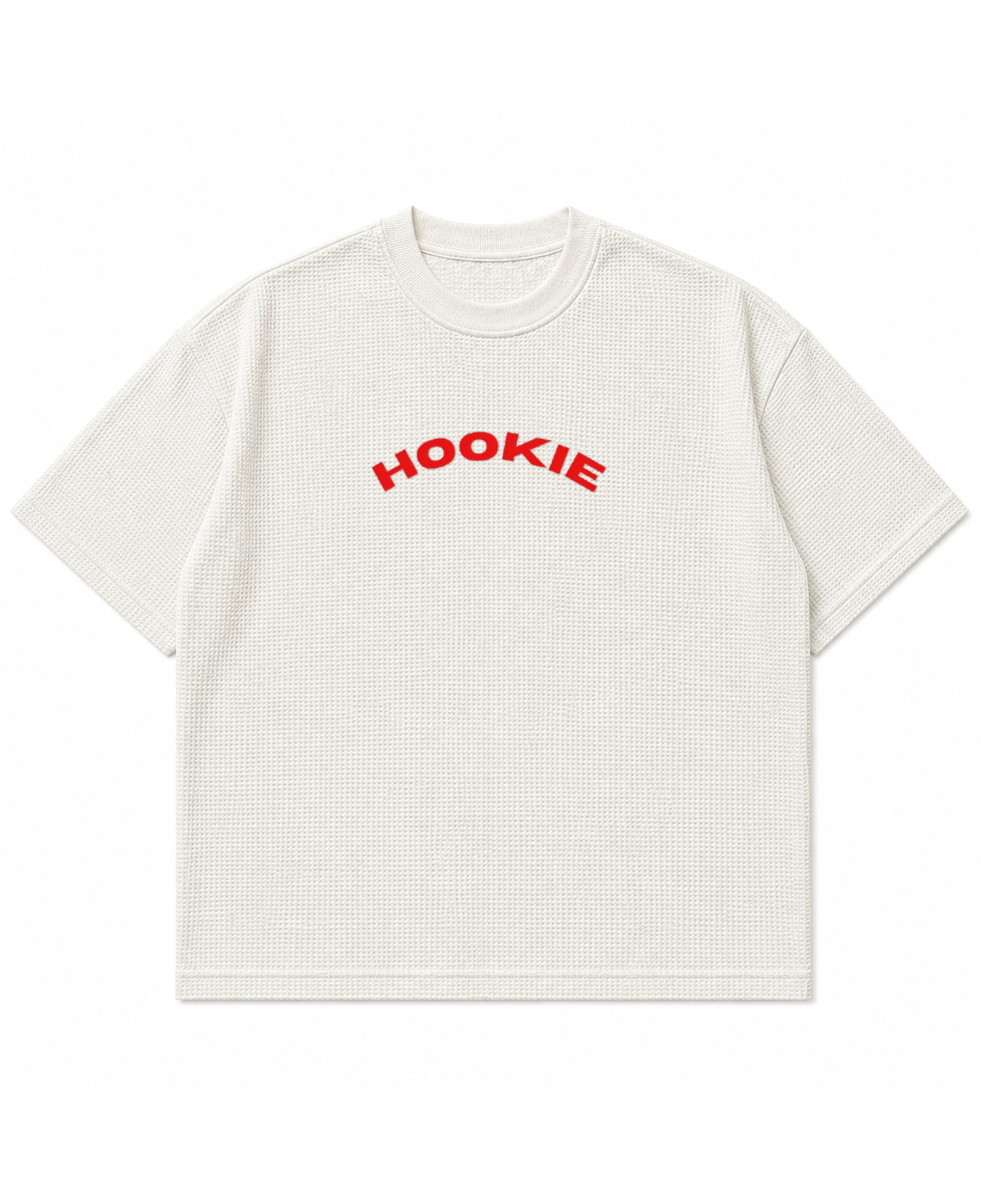 Off-white waffle boxy fit Front Design