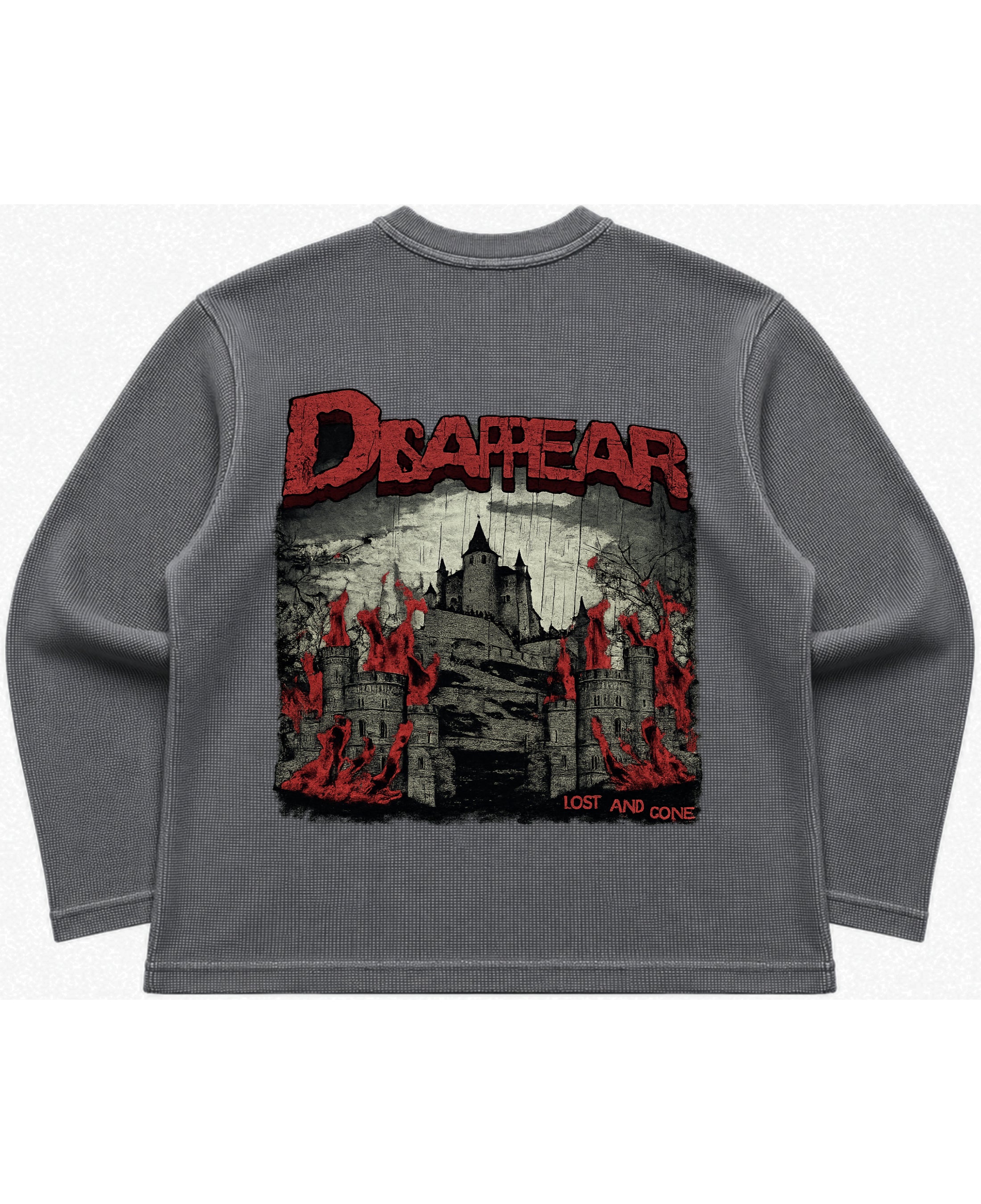 Acidwash waffle knit oversized full-sleeve Back Design