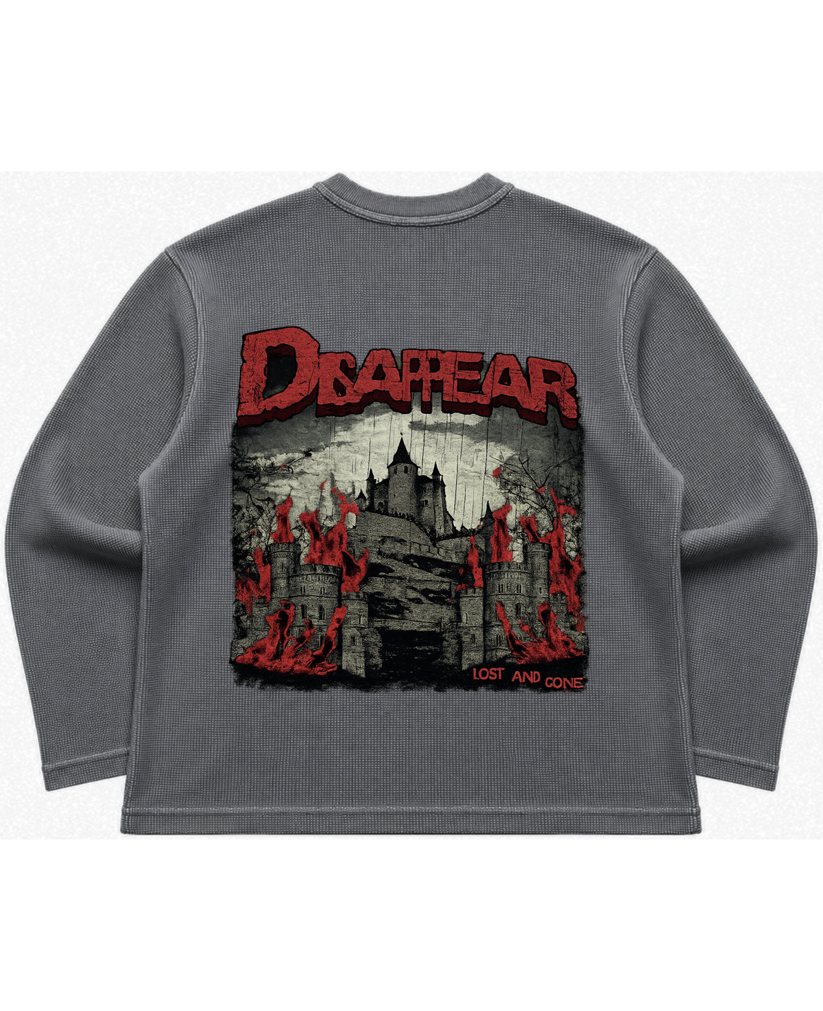 Acidwash waffle knit oversized full-sleeve Back Design