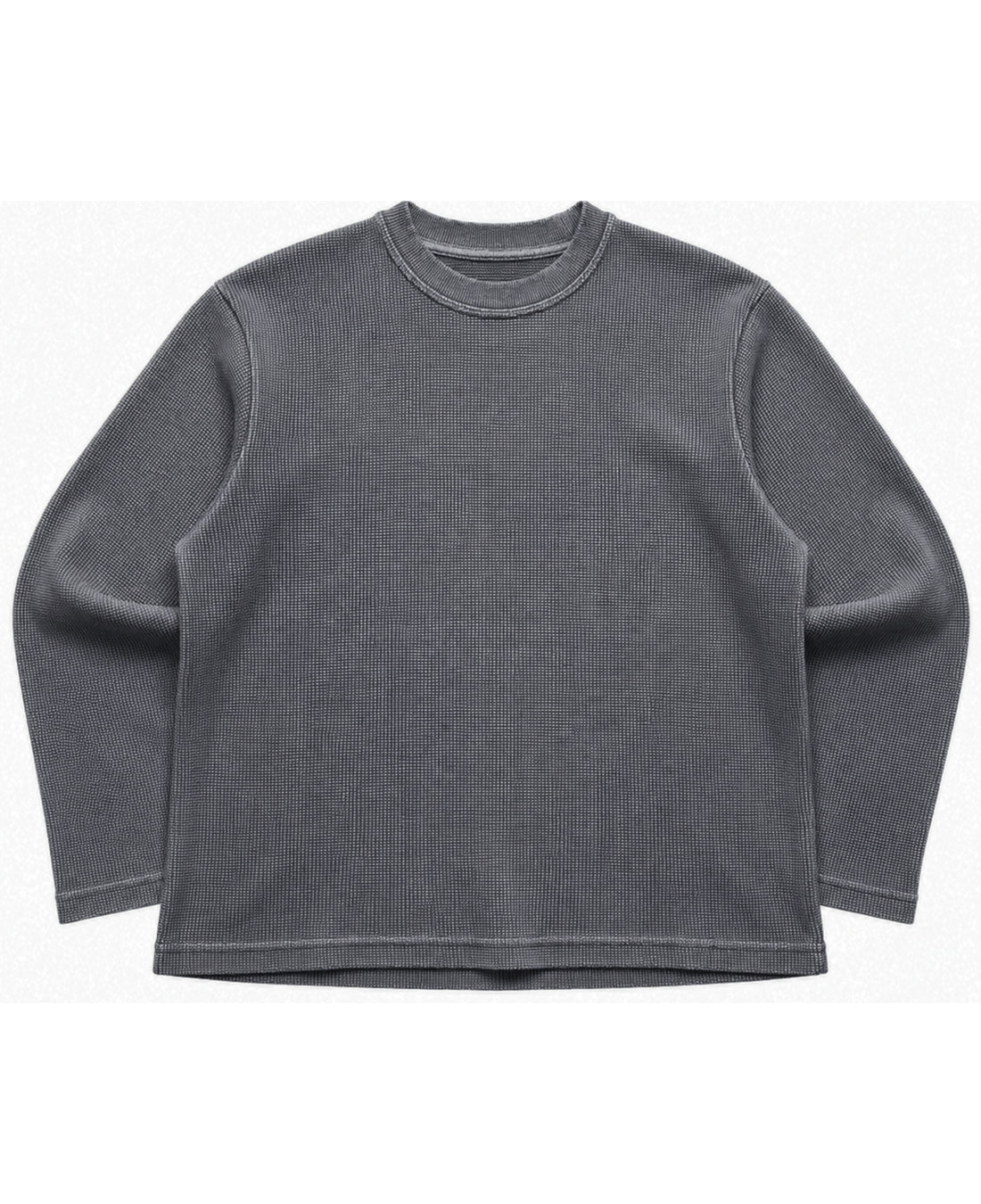 Acidwash waffle knit oversized full-sleeve Back Design