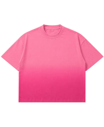 Pink Sunfade Ombré Wash Boxy Fit T-shirt Front Design