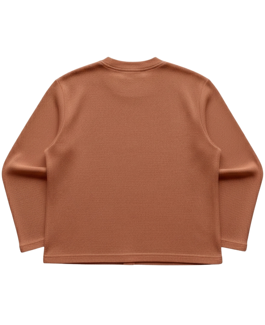 Brown waffle knit oversized full-sleeve Front Design