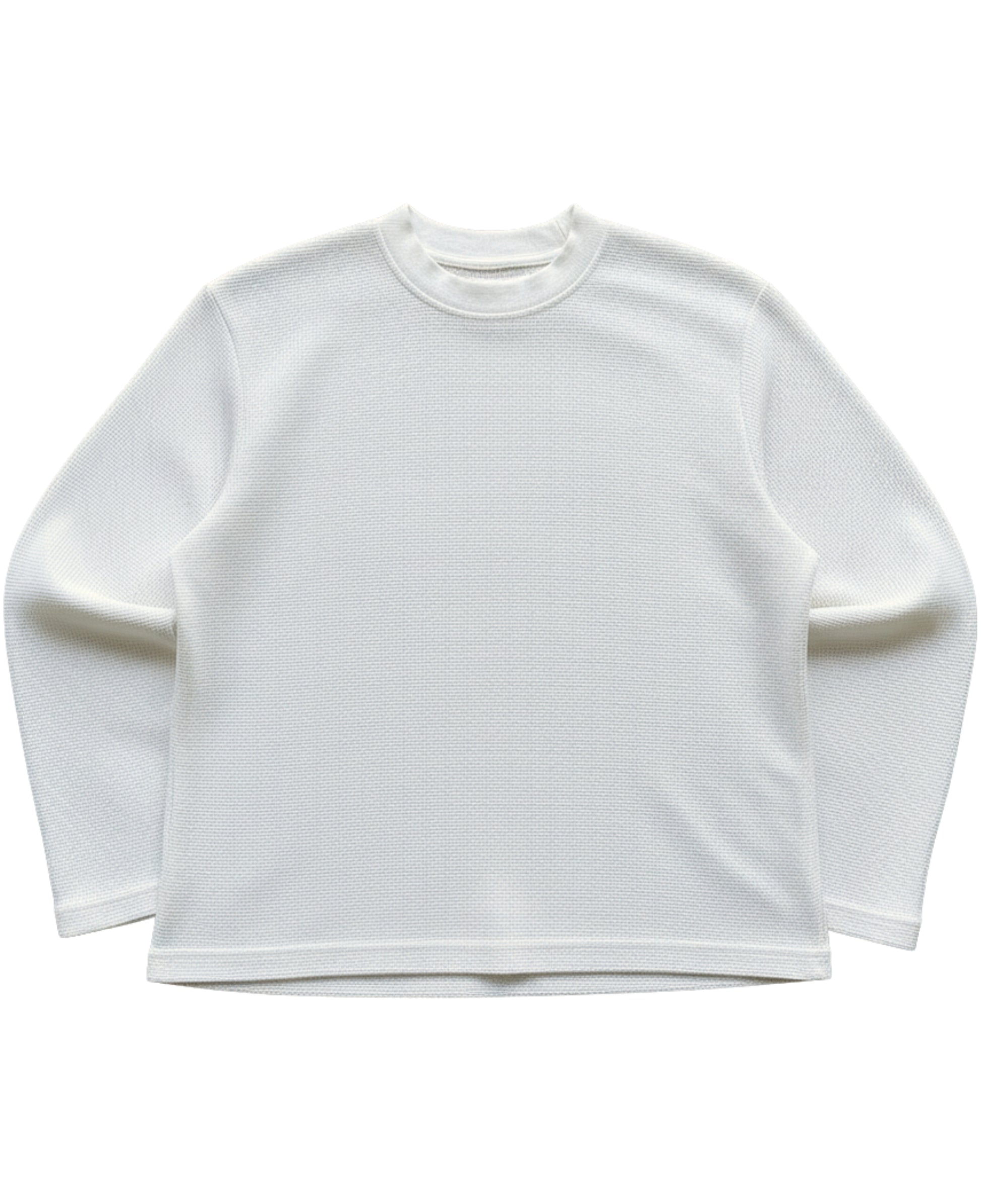 Off-white waffle knit oversized full-sleeve Front Design